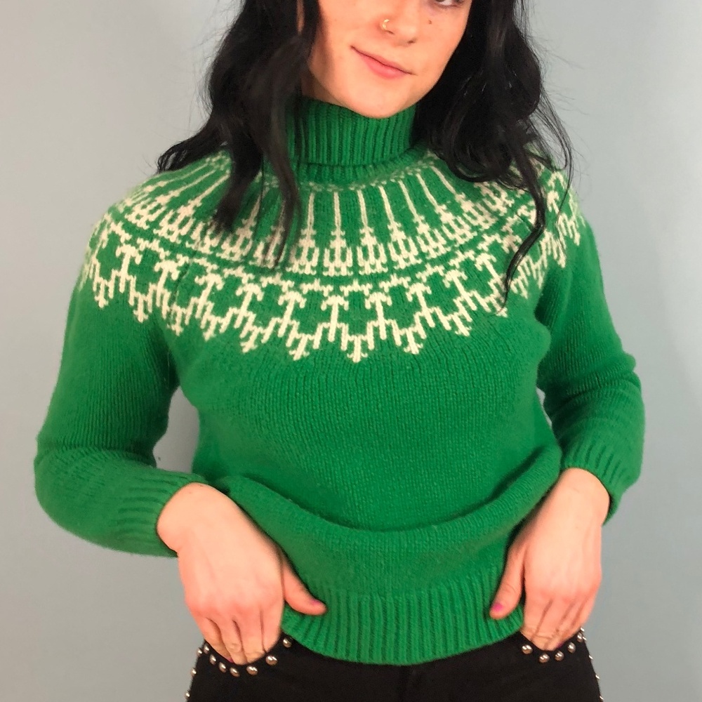 Tory Burch Fair Isle Turtleneck Merino Wool